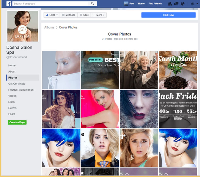 Desktop Facebook Page Cover Photo Album List, Dosha
