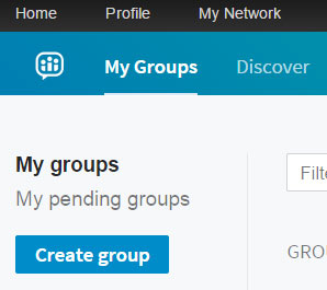 My Groups, Discover, LinkedIn Groups