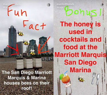 Snapchat Marketing Example, Marriott Hotel, My Story