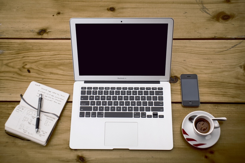 Coffee, Apple Mac Laptop, and iPhone