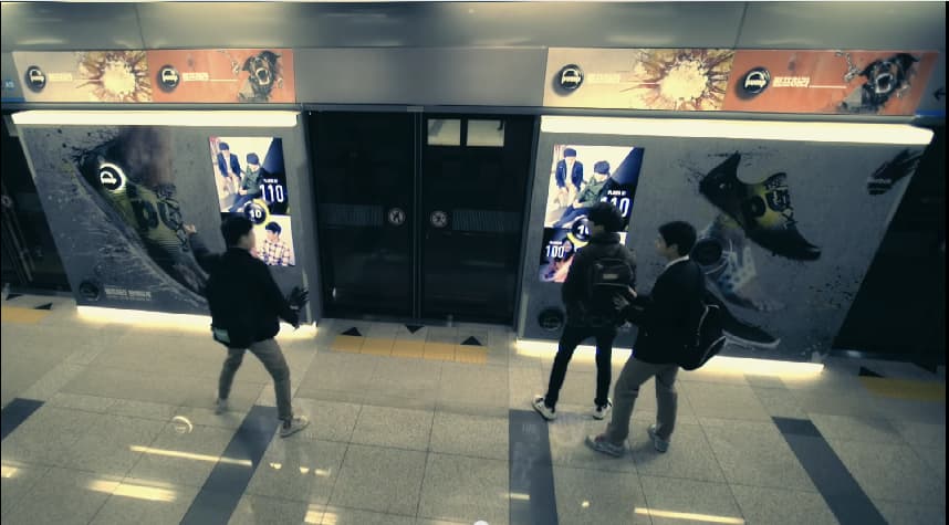reebok ads in subway station