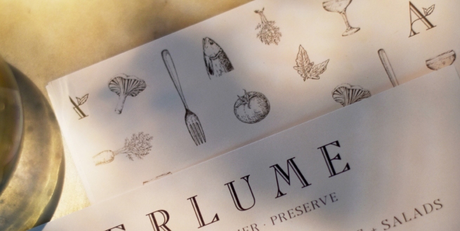 Aerlume menu designed by Wildforth Creative